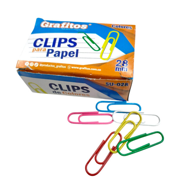 Clip Grafitos Colores Caja x 100