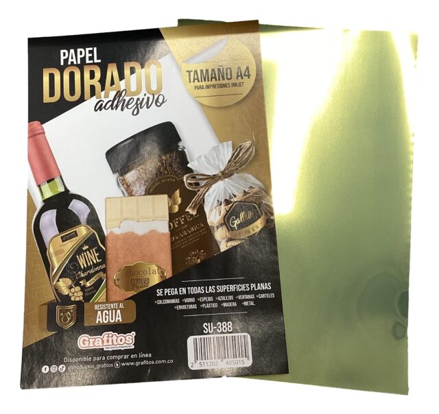 Papel Dorado Adhesivo Grafitos Paqx20 Su388