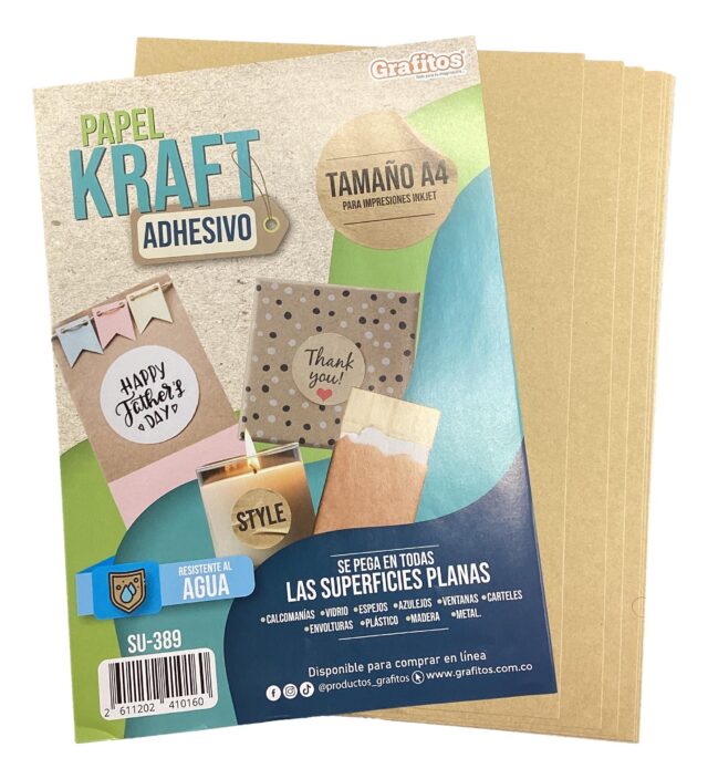 Papel Kraf Adhesivo Grafitos Paqx20 Su389