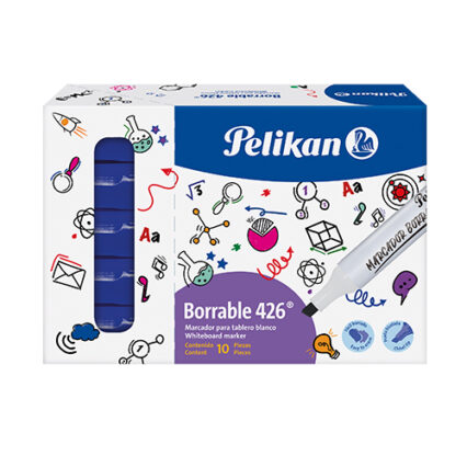 Marcador Pelikan 426 Borrable Azul Caja X10